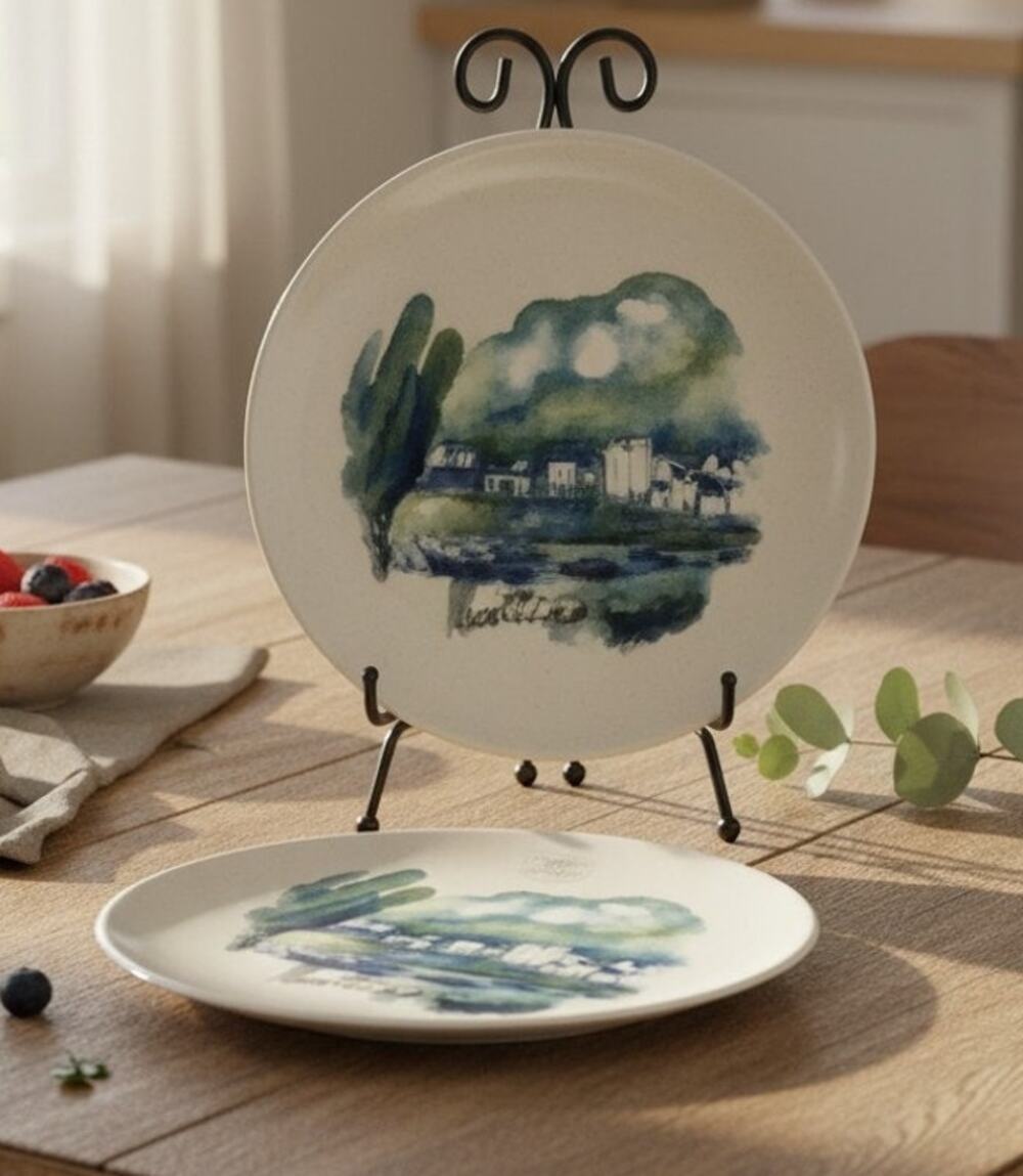 Ceramica Cuore Marettimo Seaside Plates 9.75" Italian Ceramic Nautical Set of 2